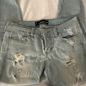 Hollister Light Blue Distressed Boyfriend Jeans